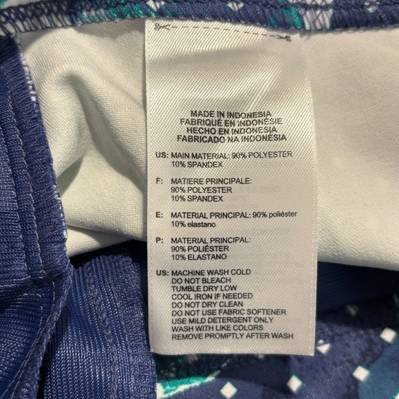 ADIDAS Golf Sz XL Floral Polka Dot Pull on Capri Pants in Blue and Green NEW - Picture 10 of 13